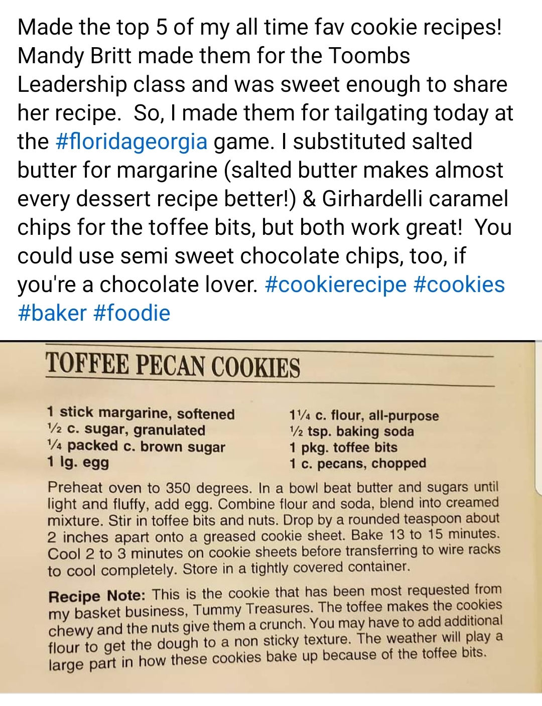 Toffee Pecan Cookies